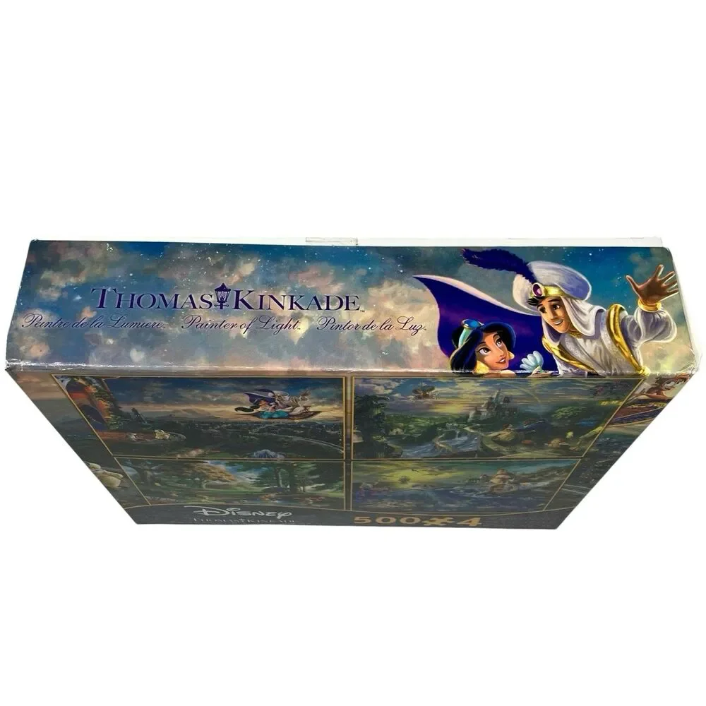 Disney 4x500 Little Mermaid Piece Puzzle Set Thomas Kinkade Aladdin Belle Ceaco
